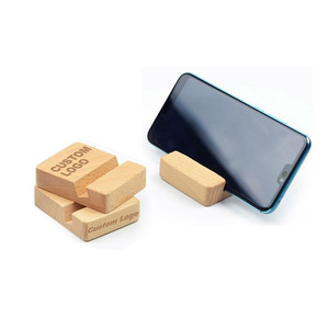 Soporte para teléfono de madera personalizado grabado logotipo ecológico a granel barato - Product Image 2