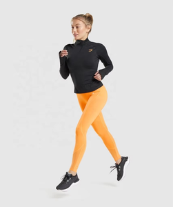 Venta al por mayor Mujeres Activewear Yoga Chaqueta Nylon Suave Acanalado Top Sin Costuras Slim Fit Zip Up Manga Larga Fitness Entrenamiento Chaqueta Deportiva - Product Image 1