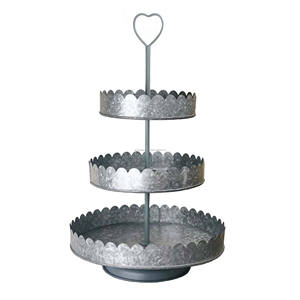 High Quality <b>Three</b>-<b>Tier</b> Galvanized Round <b>Cake</b> <b>Stand</b> Metal Product for Displaying <b>Cakes</b> Pastries Desserts - Product Image 6