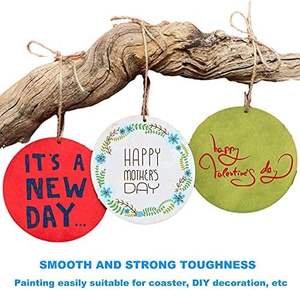 4IN étiquette vierge en <span class=keywords><strong>bois</strong></span> pour bricolage artisanat pour <span class=keywords><strong>peindre</strong></span> et décorer ornements disques fournitures pour bricolage décoration de Noël - Product Image 6