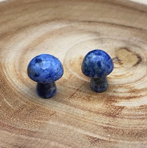 Handmade Natural Sodalite Gemstone <b>Mushroom</b> Crystal Antiqued Carving Engraving Semi-Precious Stone Mascot <b>for</b> Home <b>Decor</b> - Product Image 6