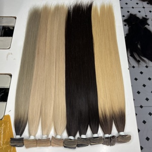 Cinta de pelo liso de tono 613 de Vietnam, cinta de pelo liso de hueso rubio claro crudo, cinta virgen alineada con cutícula, extensiones de cabello - Product Image 2