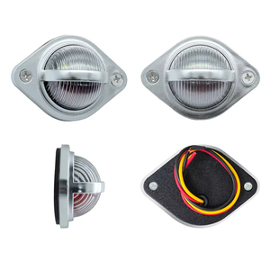 3 feux de plaque d'immatriculation ronds à LED 12V 24V, feux de gabarit latéraux pour camion, remorque, fourgon, feux de plaque d'immatriculation chromés noirs - Product Image 3