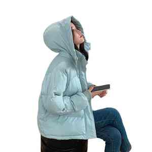 2025 femmes Ins inspiré coton Polyester veste ample étudiant Style mince hiver vêtements avec fermeture à glissière - Product Image 1