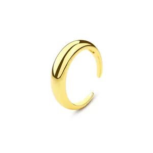 Drop Shipping Jewelry 925 Silver 18K Gold Plated Twisted Shape Open Adjustable Fashion Chunky Rings For Women