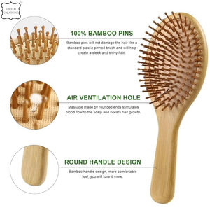 Air Cushion Hair Brush Eco Friendly Bamboo <b>Comb</b> Health Hair Brushes Household Comfortable Reusable Hair Massage Brush - Product Image 4