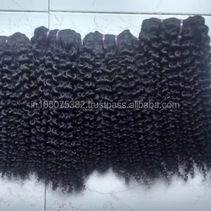 Extensions de trame de cheveux indiens vierges Remy gros et bouclés Produit de cheveux humains de haute qualité - Product Image 1