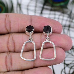 Hot Sale Bohemian Women's <b>Silver</b> Dangle Earrings Fancy Shape Garnet Drop Engagement Fashion Accessory At Factory Price - Product Image 4