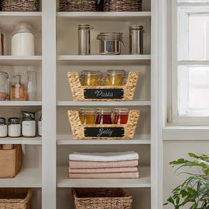 Cestas de Almacenamiento Hechas a Mano con Jacinto de Agua, Etiquetas de Pizarra, Cesta de Almacenamiento Ecológica al por Mayor, Hecha en Vietnam - Product Image 5