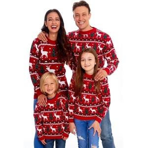 Boying ODM hommes hiver noël Jacquard père noël pull ample col rond tricots personnalisable tricots pull Xmass - Product Image 4