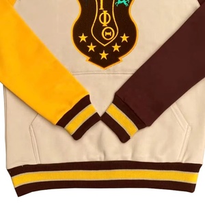 Sweat-shirts en molleton de coton à col rond et poche kangourou, couleurs contrastées, style Lota Phi Theta, pour l'automne et l'hiver, vente en gros - Product Image 4