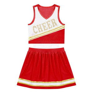 Ensembles d'uniformes de cheerleading pour femmes, de haute qualité, 100% polyester, séchage rapide, respirants, confortables, légers, couleur unie - Product Image 3