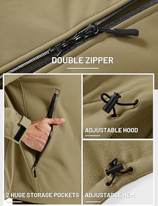 <b>Men's</b> Hooded Softshell Jacket Waterproof Fleece Lined Rain Jacket Lightweight Windbreaker Winter <b>Coat</b> Outdoor Hiking - Product Image 3