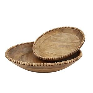 Juego de cuencos con cuentas de madera, cuenco decorativo de madera marrón de alta calidad, al por mayor estilo rústico, hecho en Vietnam - Product Image 1