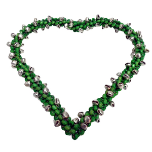 Artisanat fer/perles suspendus coeur tenture murale décor nickelage pour la décoration de noël personnalisé à la main - Product Image 3