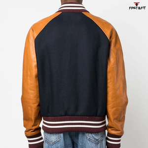 Veste de baseball universitaire en toile avec logo personnalisé pour hommes, coupe-vent et respirante, broderie noire, style urbain d'hiver - Product Image 4