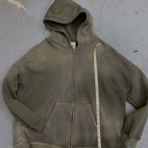 2025 OEM ODM Mejor proveedor Hombres Sudaderas de algodón Abrigo con cremallera completa con capucha Cremallera Unisex Sudaderas con capucha de manga suelta - Product Image 2