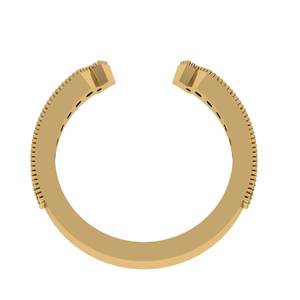 แหวนเพชรสไตล์ชนเผ่าสีทอง14K พร้อมหินกลมสำหรับปลูกในห้องปฏิบัติการ - Product Image 3