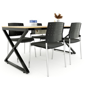 <b>Adjustable</b> 160x80cm Minimalist Office Conference <b>Table</b> with Melamine Coating & Xconcept HBXC044 <b>Legs</b> - Product Image 3