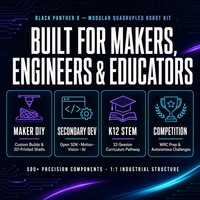 Black Panther X Modularer Vierbeiniger Roboter-Bausatz Open SDK STEM-Bildung 500+ Teile Roboterhund
