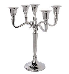Wholesale 5-Arm Luxurious Silver Metal Candelabra Handicraft <b>Candle</b> Holders for Home & <b>Wedding</b> Decorations - Product Image 1