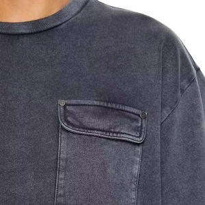 Custom 100% Cotton Mens <b>Tshirts</b> Short Sleeve Vintage <b>Tshirt</b> Oversized Fitted Tee With Pocket Print Custom Washed Men's T-shirts - Product Image 6