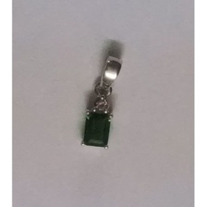 Colgante de Plata de Ley 925 Hecho a Mano con Gemas Shah para Mujer, Peridoto Natural, Topacio Blanco, Corte Esmeralda, Estilo Religioso, Patrón Numérico - Product Image 1