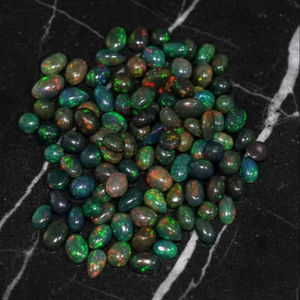 Opale noire éthiopienne AAA, multi-feu, cabochon mixte, vente en gros, coupe, 20% de réduction et cadeau, pierre précieuse d'opale noire éthiopienne naturelle, multi - Product Image 1