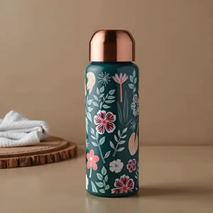 Botella de Agua Deportiva de Cobre Puro de Alta Calidad de 1000 ml con Impresiones Personalizables Gratuitas, Embalaje Reutilizable Ecológico - Product Image 5