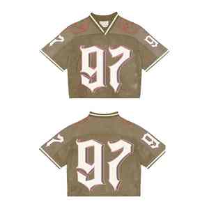 เสื้อเจอร์ซีย์ฟุตบอลผู้ชายสไตล์อเมริกันสไตล์วินเทจขนาดใหญ่แห้งเร็ว - Product Image 5