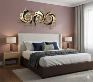 Luxury Metal Decorative <b>Wall</b> Plates Artistic <b>Wall</b> Hanging <b>for</b> <b>Bedroom</b> Living Room Wedding and Birthday Party Home Decor - Product Image 3