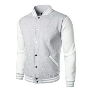 Veste en laine brodée en chenille lourde personnalisée avec lettrage, manches en cuir, vestes universitaires pour hommes - Product Image 1