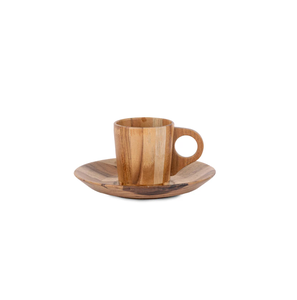 <b>Wood</b> <b>Tea</b> Cup coaster Walnut Coasters <b>Set</b> Small Size Coffee Cups and coaster for at Best Price - Product Image 1