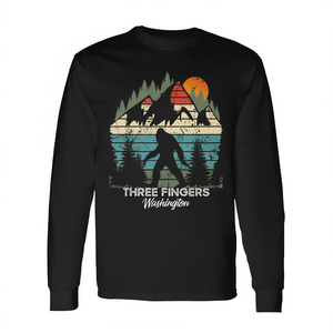 Camiseta Retro Vintage de los 80 de Manga Larga, Camiseta Promocional del Parque Nacional de Washington con Diseño de Tres Dedos - Product Image 2