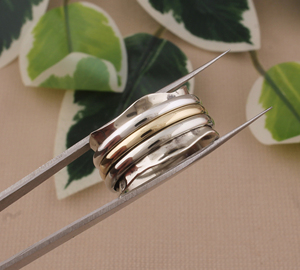 Handmade Worry <b>Ring</b> 925 Sterling Brass Fidget <b>Spinner</b> <b>Ring</b> Meditation <b>Ring</b> Women Jewelry Gift For Her - Product Image 4