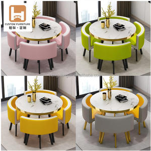 Ensemble de table à manger minimaliste de luxe convertible pour la maison café boutique salon école utilisation avec chambre restaurant meubles - Product Image 2