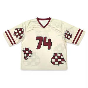 เสื้อฟุตบอลขนาดใหญ่ลายกราฟิกไหล่หนาพร้อมรายละเอียดมากมายเหมาะสำหรับสไตล์สตรีทแนวสปอร์ต - Product Image 6