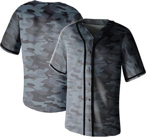 Maillot de softball bouton complet chemise de baseball camouflage personnalisé sublimé uniforme matériel sergé nom numéro équipe séchage rapide maille - Product Image 4