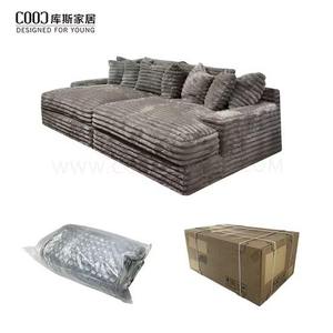 Moderno sofá comprimido al vacío felpa PANA sofá seccional sala de estar dormitorio reclinable perezoso sofá cama muebles embalaje en caja - Product Image 2