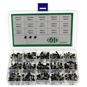 Kit de transistors FYX STOCK 600 pièces TO-92, kit de triodes 15 types, 40 de chaque pour 600 composants de combinaison de transistors assemblés - Product Image 1