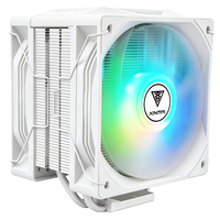 Refroidisseur d'air pour processeur XINMAI White Infinity Mirror, 4 caloducs, ventilateur ARGB PWM, 240W TDP pour PC de jeu LGA1851 AM5