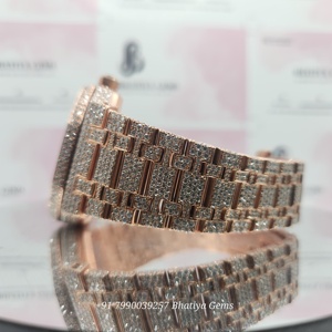 Reloj HipHop con Diamante Moissanite VVS, Acero Inoxidable, Engaste Hecho a Mano, Lujoso con Engaste de Diamantes Hecho a Mano - Product Image 3