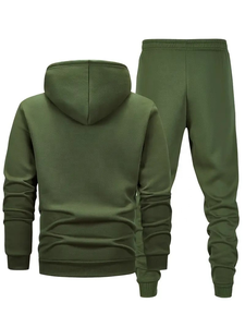 Ensemble survêtement vintage en coton d'hiver de haute qualité personnalisé pour homme, sweat-shirt à capuche et pantalon de jogging surdimensionné, sweat-shirt à capuche et pantalon de survêtement 2 pièces - Product Image 2