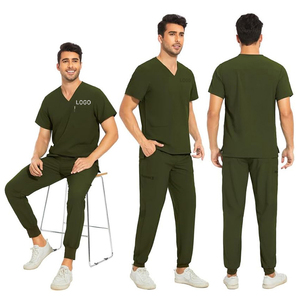 Venta al por mayor de uniformes médicos de punto personalizado XL tamaño Spandex Hospital uniformes abrigos para Médicos Enfermeras pacientes de secado rápido transpirable - Product Image 3