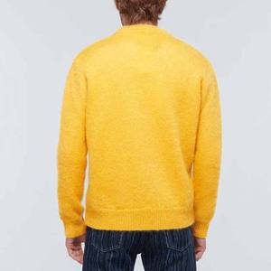 Pull en maille de cachemire et de laine à col rond décontracté pour homme, couleur unie, manches longues, grande taille, logo sur le devant, vente exceptionnelle - Product Image 2