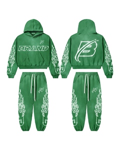 Personnalisé sérigraphié Propre Marque Logo Conception Régulier Ajusté Pull À Capuche Jogger Polaire Pantalon Respirant Hiver Survêtements - Product Image 5