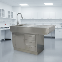 Table d'opération vétérinaire électrique en acier inoxydable avec levage par pédale pour clinique vétérinaire 1200x600mm réglable