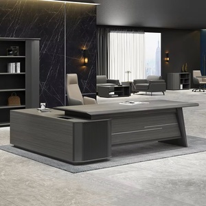 Modern Luxury Executive Desk Brown Modular Wooden L Shaped Boss Workstation <b>Table</b> Large MDF Furniture Commercial <b>Office</b> - Product Image 5