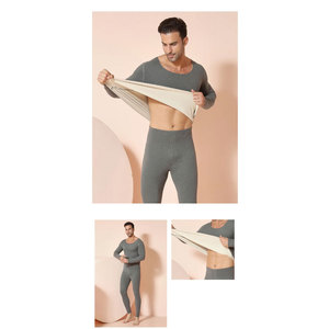 Customize Wholesale <b>Men</b> Winter Cotton/Bamboo Fiber Standard Long John <b>Thermal</b> Breathable Quick Dry Eco-Friendly Underwear Set - Product Image 6