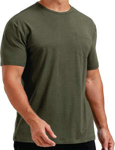 Camisetas informales transpirables para hombres y mujeres de punto de algodón suave con bolsillo práctico cómodo y diseño de timbre - Product Image 3